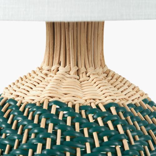 Pacific Lifestyle Brera Rattan Small Table Lamp Emerald