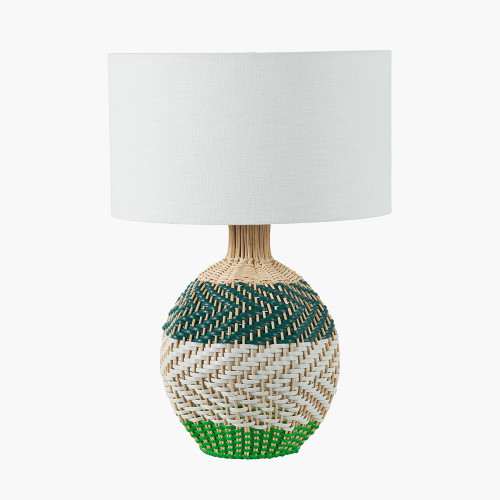 pacific lifestyle Brera Rattan Small Table Lamp Emerald