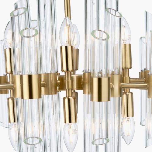 Pacific Lifestyle Brielle Clear Glass And Antique Brass 12 Light Pendant