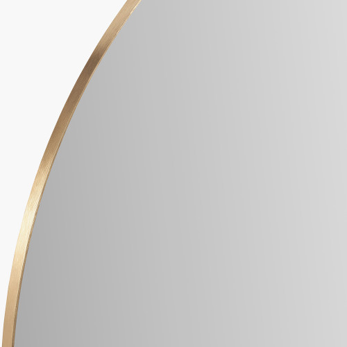 Pacific Lifestyle Brushed Gold Metal Slim Frame Tall Arch Wall Mirror