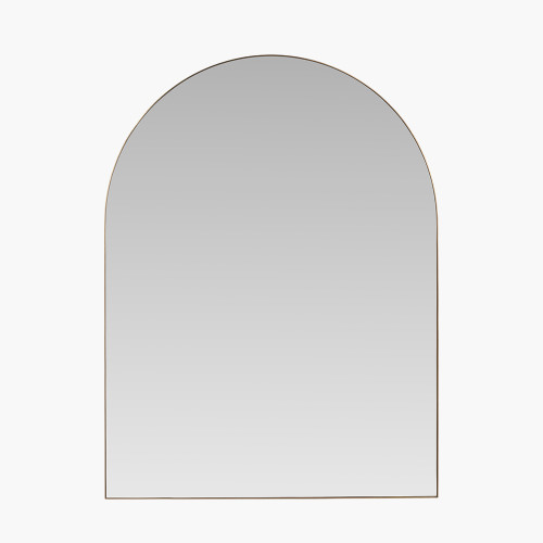 pacific lifestyle Brushed Gold Metal Slim Frame Tall Arch Wall Mirror