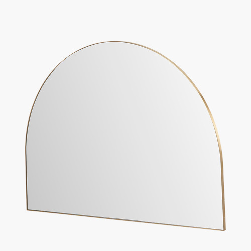 Pacific Lifestyle Brushed Gold Metal Slim Frame Wide Arch Wall Mirror
