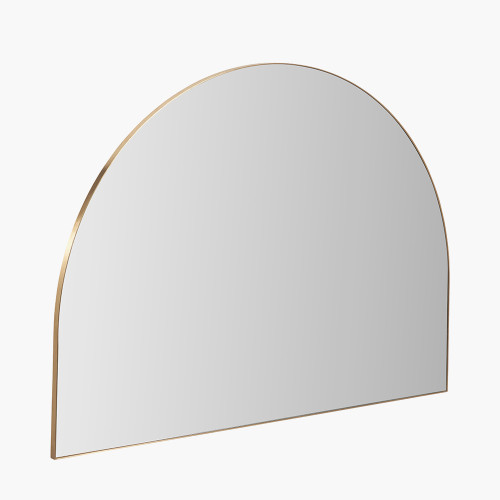 Pacific Lifestyle Brushed Gold Metal Slim Frame Wide Arch Wall Mirror