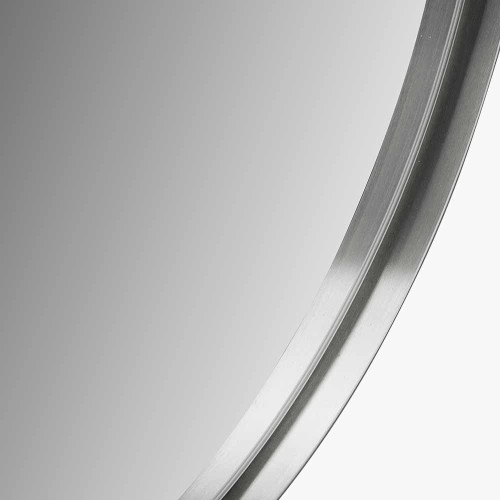 Pacific Lifestyle Brushed Silver Metal Slim Frame Round Wall Mirror Small