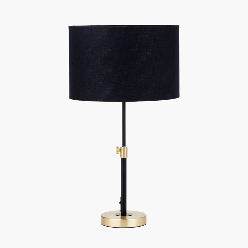 Pacific Lifestyle Bryce Black And Gold Metal Rise And Fall Table Lamp