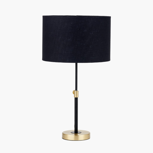 pacific lifestyle Bryce Black and Gold Metal Rise and Fall Table Lamp