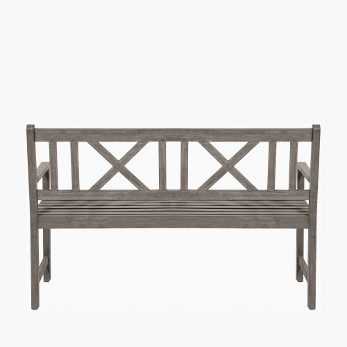 Pacific Lifestyle Cambridge Antique Grey Outdoor 3 Seater Acacia Wood Bench