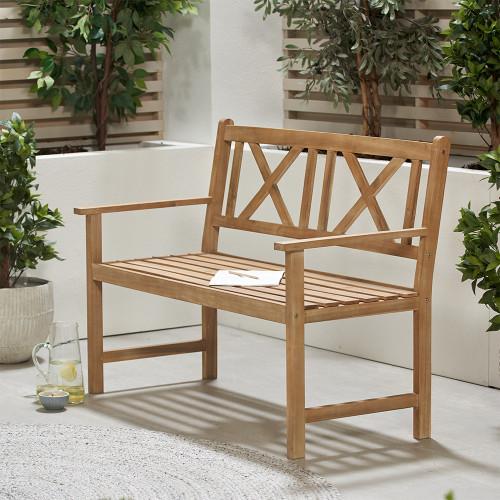 Pacific Lifestyle Cambridge Light Teak Outdoor 2 Seater Bench