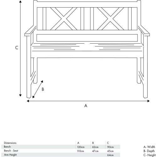 Pacific Lifestyle Cambridge Light Teak Outdoor 2 Seater Bench