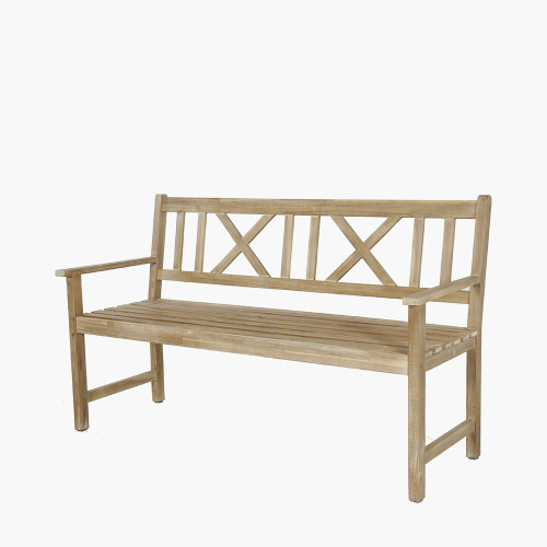 Pacific Lifestyle Cambridge Light Teak Outdoor 3 Seater Acacia Wood Bench