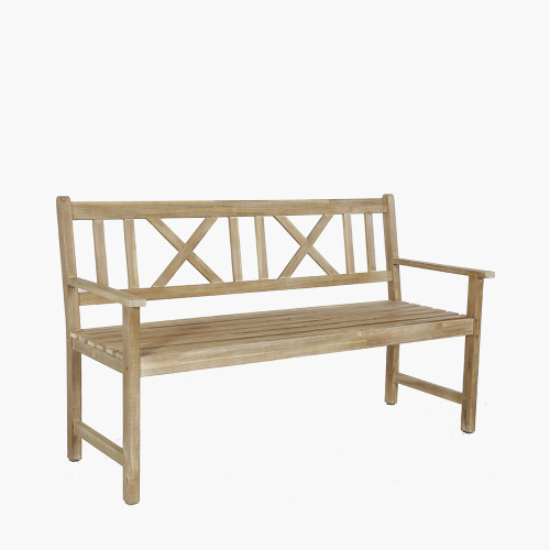 Pacific Lifestyle Cambridge Light Teak Outdoor 3 Seater Acacia Wood Bench