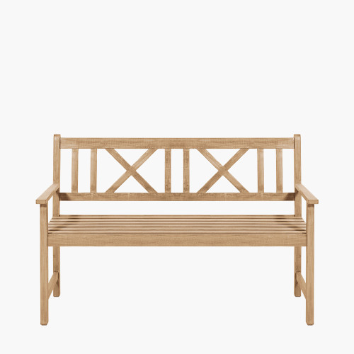 pacific lifestyle Cambridge Light Teak Outdoor 3 Seater Acacia Wood Bench