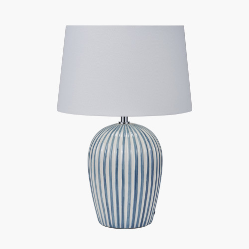 Pacific Lifestyle Cannes Blue And White Stripe Ceramic Table Lamp