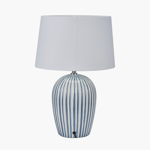 Pacific Lifestyle Cannes Blue And White Stripe Ceramic Table Lamp