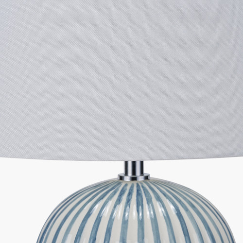 Pacific Lifestyle Cannes Blue And White Stripe Ceramic Table Lamp