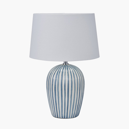 pacific lifestyle Cannes Blue and White Stripe Ceramic Table Lamp