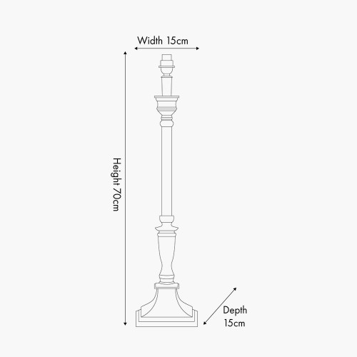 Pacific Lifestyle Canterbury Antique Silver Metal Table Lamp Base