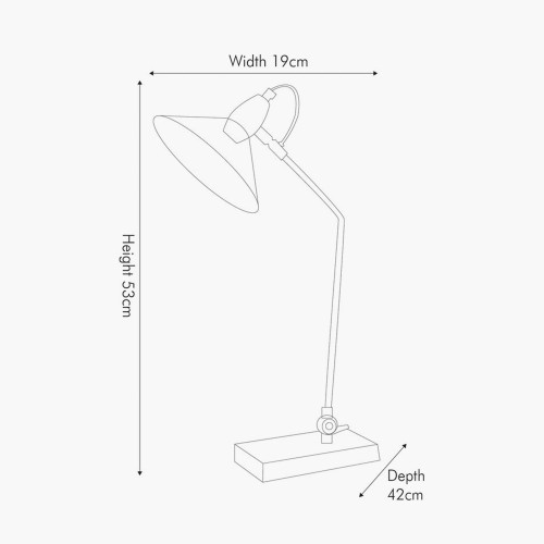 Pacific Lifestyle Canton Matt Black Metal And Glass Cone Table Lamp