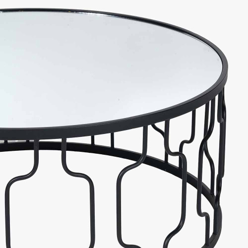 Pacific Lifestyle Caprisse Mirrored Glass And Graphite Metal Coffee Table