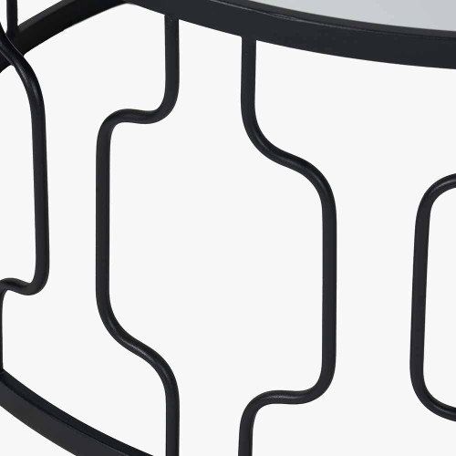 Pacific Lifestyle Caprisse Mirrored Glass And Graphite Metal Coffee Table