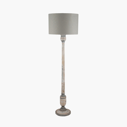 Pacific Lifestyle Captiva Grey Wash Mango Wood Floor Lamp Base