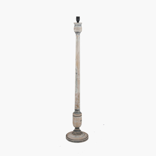 pacific lifestyle Captiva Grey Wash Mango Wood Floor Lamp Base
