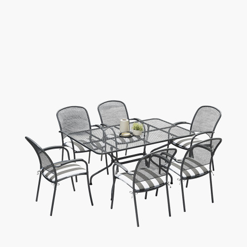 pacific lifestyle Carlo Rectangular 6 Seater Dining Set with Cushions