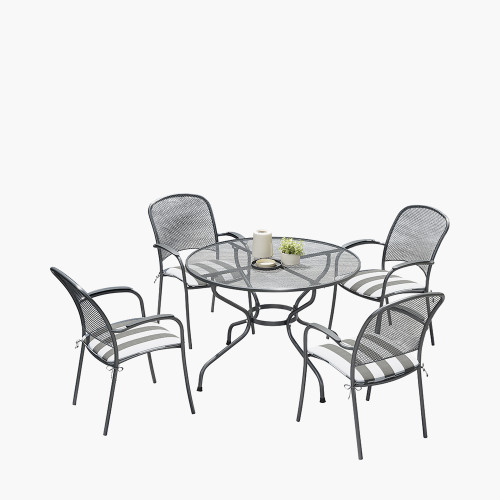 pacific lifestyle Carlo Round 4 Seater Dining Set with Cushions