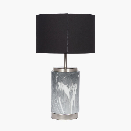 Pacific Lifestyle Carrara Grey Marble Effect Ceramic Table Lamp