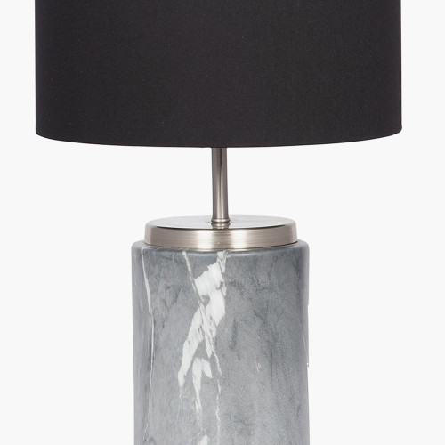 Pacific Lifestyle Carrara Grey Marble Effect Ceramic Table Lamp