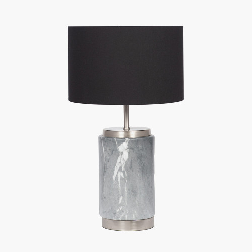 pacific lifestyle Carrara Grey Marble Effect Ceramic Table Lamp