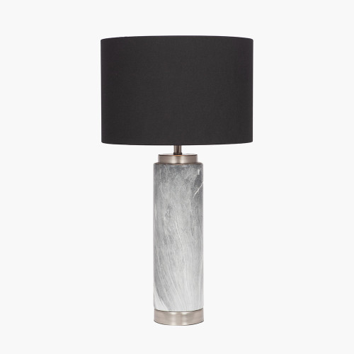 Pacific Lifestyle Carrara Grey Marble Effect Ceramic Tall Table Lamp