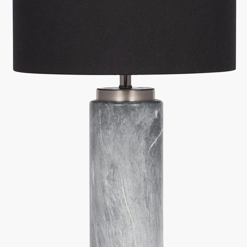 Pacific Lifestyle Carrara Grey Marble Effect Ceramic Tall Table Lamp