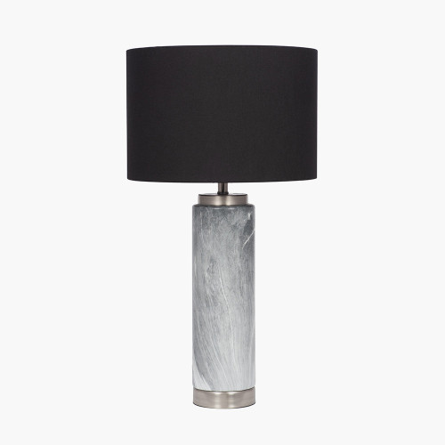 pacific lifestyle Carrara Grey Marble Effect Ceramic Tall Table Lamp