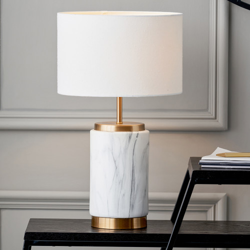 Pacific Lifestyle Carrara Marble Effect Ceramic Table Lamp