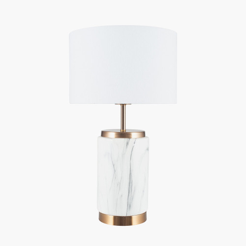 pacific lifestyle Carrara Marble Effect Ceramic Table Lamp