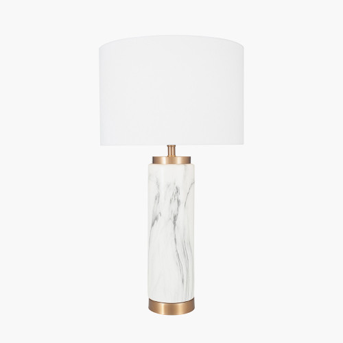 Pacific Lifestyle Carrara Marble Effect Ceramic Tall Table Lamp