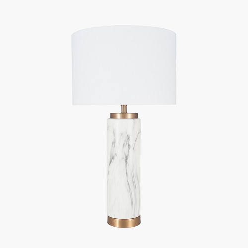 pacific lifestyle Carrara Marble Effect Ceramic Tall Table Lamp