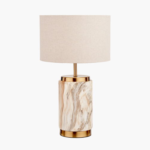 Pacific Lifestyle Carrara Natural Stone Effect Ceramic Table Lamp