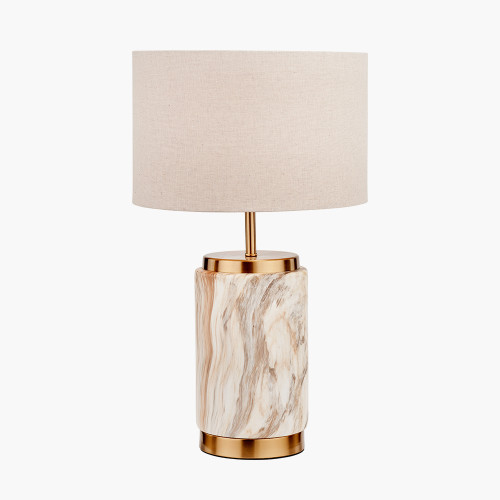 pacific lifestyle Carrara Natural Stone Effect Ceramic Table Lamp