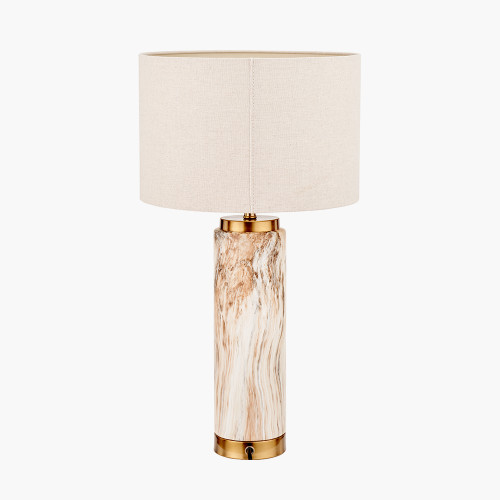 Pacific Lifestyle Carrara Natural Stone Effect Ceramic Tall Table Lamp