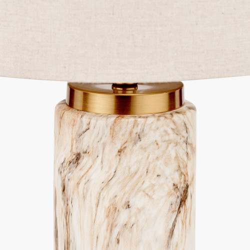 Pacific Lifestyle Carrara Natural Stone Effect Ceramic Tall Table Lamp