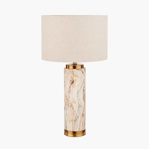 pacific lifestyle Carrara Natural Stone Effect Ceramic Tall Table Lamp