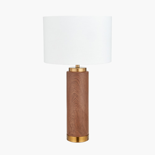 Pacific Lifestyle Carrara Wood Effect Ceramic Tall Table Lamp
