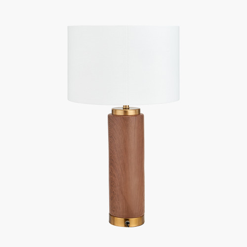 Pacific Lifestyle Carrara Wood Effect Ceramic Tall Table Lamp