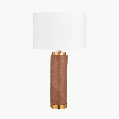pacific lifestyle Carrara Wood Effect Ceramic Tall Table Lamp