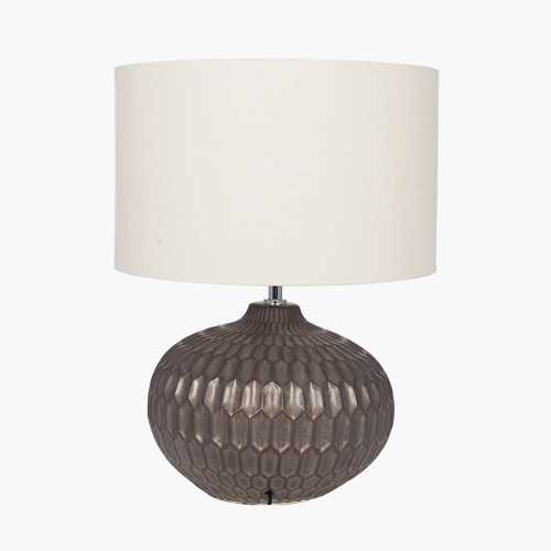 Pacific Lifestyle Cassius Bronze Textured Glazed Ceramic Table Lamp