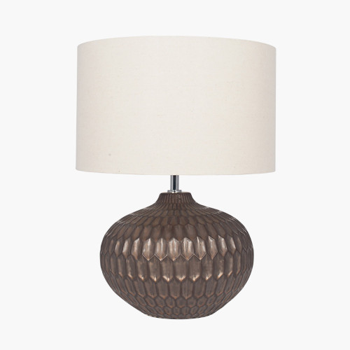 pacific lifestyle Cassius Bronze Textured Glazed Ceramic Table Lamp