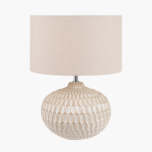 Pacific Lifestyle Cassius Warm White Textured Glazed Ceramic Table Lamp