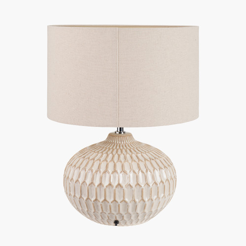 Pacific Lifestyle Cassius Warm White Textured Glazed Ceramic Table Lamp